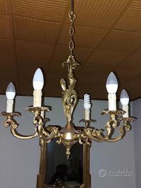 Lampadario in ottone 