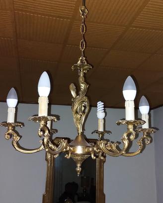 Lampadario in ottone 
