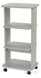 Carrello Porta TV con Ruote - Bianco Cemento - 3 R