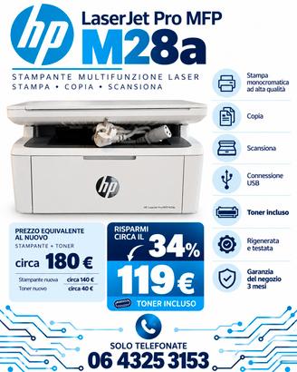 Hp Laserjet Pro MFP M28A toner incluso