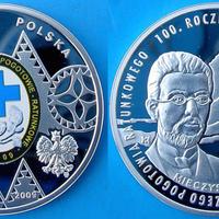POLONIA 2009 ARGENTO 100 ANNI CROCE BLU