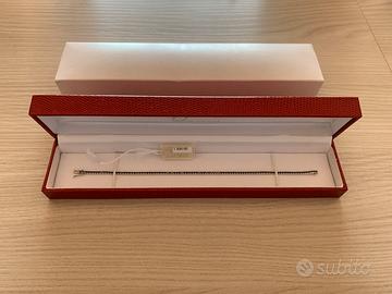 Bracciale tennis oro bianco con diamanti neri