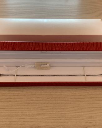 Bracciale tennis oro bianco con diamanti neri