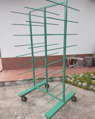 Carrello Espositore per Rotoli da Stampa e Vinili 