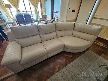 divano pelle avorio