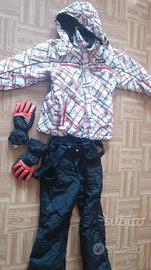 Tuta da sci completa di giacca pantaloni e guanti