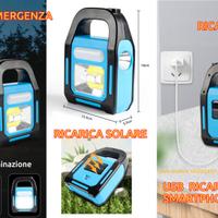 lampada di emergenza ricarica solare + USB