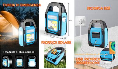 lampada di emergenza ricarica solare + USB