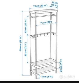 Appendiabiti terra metallo bianco