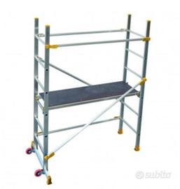 TRABATTELLO IN ALLUMINIO CON PIANO E RUOTE 3.30 mt