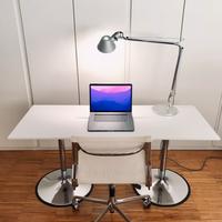 SCRIVANIA CON GAMBE CROMATE - stile anni 70