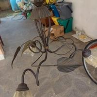 lampadario in ferro a tre luci