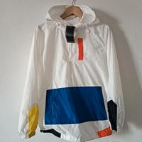 Giacca raincoat felpa bianca impermeabile XL