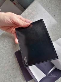 Portafogli da uomo, in pelle nera, nuovo