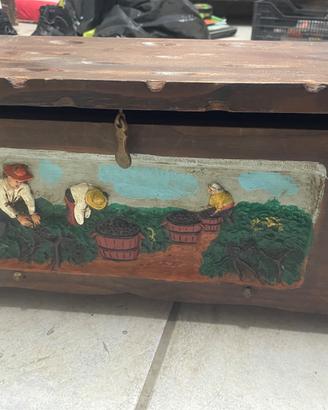 Set 3 cassapanche in legno massello rustico