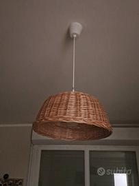 lampadario in vimini