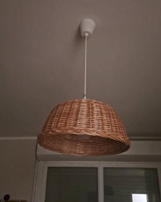 lampadario in vimini