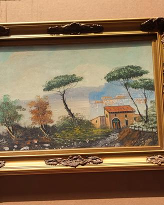 quadri vintage con cornici doppie in legno 