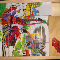 Gioco del 15 in legno con figure