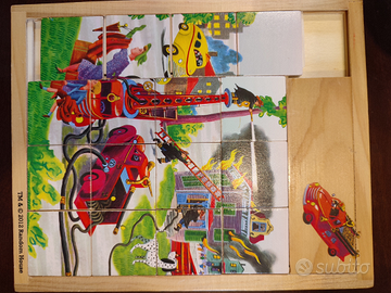 Gioco del 15 in legno con figure