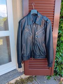 giacca in pelle versace