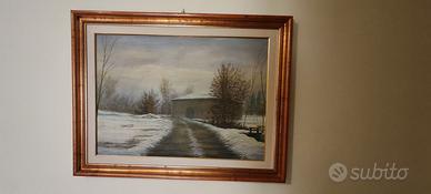 Quadro con cornice olio su tela 85x65