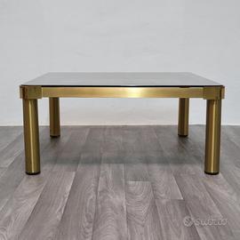 Tavolo Basso Da Salotto Ottone Hollywood Regency