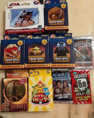 Lotto 37 mazzi carte poker+carte Uno+Trading cards