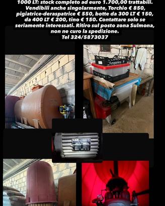 Attrezzatura per vinificazione