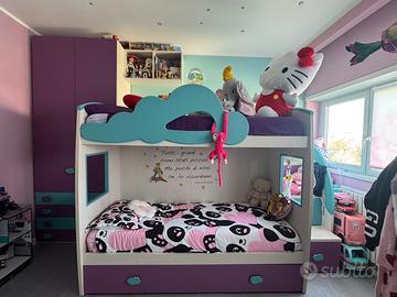 Cameretta Giessegi magenta e smeraldo