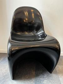 VITRA Sedia VERNER Panton S in Resina nera Lucida