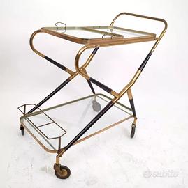 Carrello porta vivande Vintage anni 50 vetro