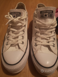 Converse all star shop bianche basse 38