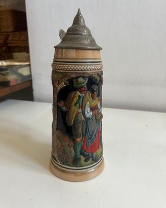 Boccale Birra in Ceramica con Coperchio vintage