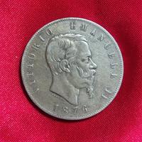 5 Lire Vittorio Emanuele II 1876 R Argento