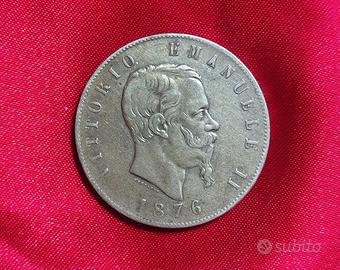 5 Lire Vittorio Emanuele II 1876 R Argento