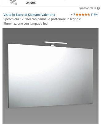 specchio con luci led 