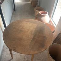 Tavolo rotondo in legno 107 cm – Gambe pieghevoli