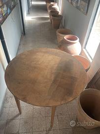 Tavolo rotondo in legno 107 cm – Gambe pieghevoli