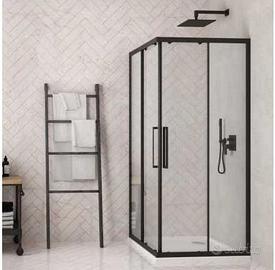 BOX DOCCIA 120X80X195H PROFILO NERO OPACO
