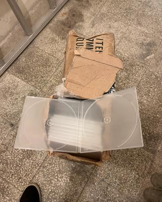 Cover custodia case cd dvd trasparente doppia