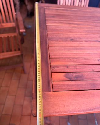 Tavolo con sedie in legno per giardino