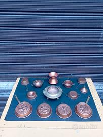 Lotto di utensili realizzati in ottone e rame