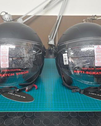 Coppia Caschi Jet Neri XL e S