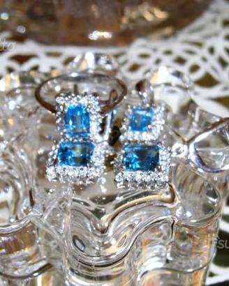 Parure argento 925 topazi