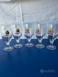 Set 5 Calici Birra Moretti Vintage 0,2l in Vetro
