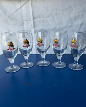 Set 5 Calici Birra Moretti Vintage 0,2l in Vetro