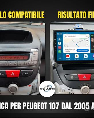 Peugeot 107 KIT COMPLETO Autoradio android 10 pol.