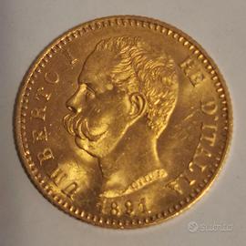 Marengo 20 lire oro 1891 q.fdc rara 