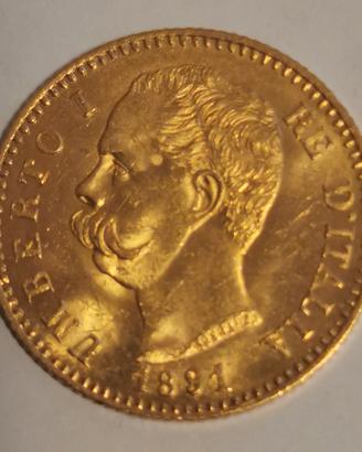 Marengo 20 lire oro 1891 q.fdc rara 